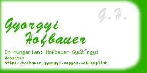 gyorgyi hofbauer business card